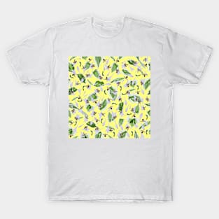 Bees and Hostas Tossed on Yellow 5748 T-Shirt